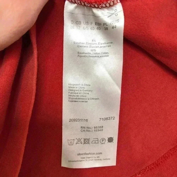 Olsen Short Sleeved  Shirt V-Neck Orange Size Small - Picture 8 of 16